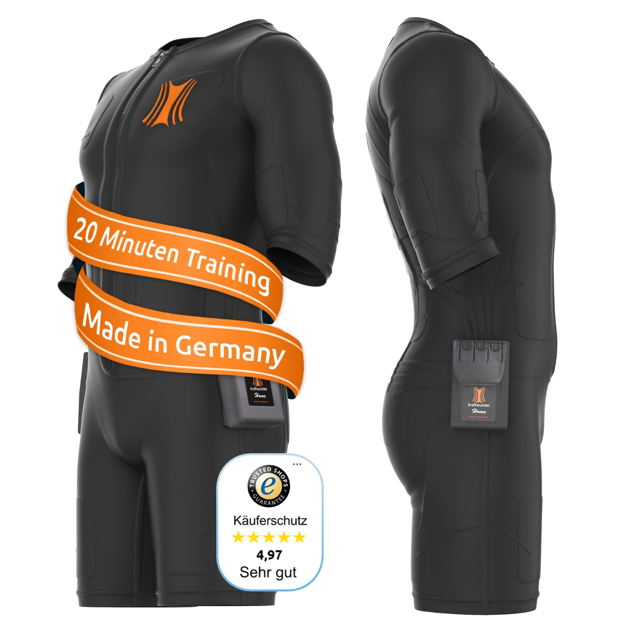 Kraftwunder EMA Anzug Made in Germany – Qualitätsdetail – Therapiegold