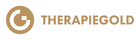 Therapiegold Logo in gold und weiß vor neutralem Hintergrund