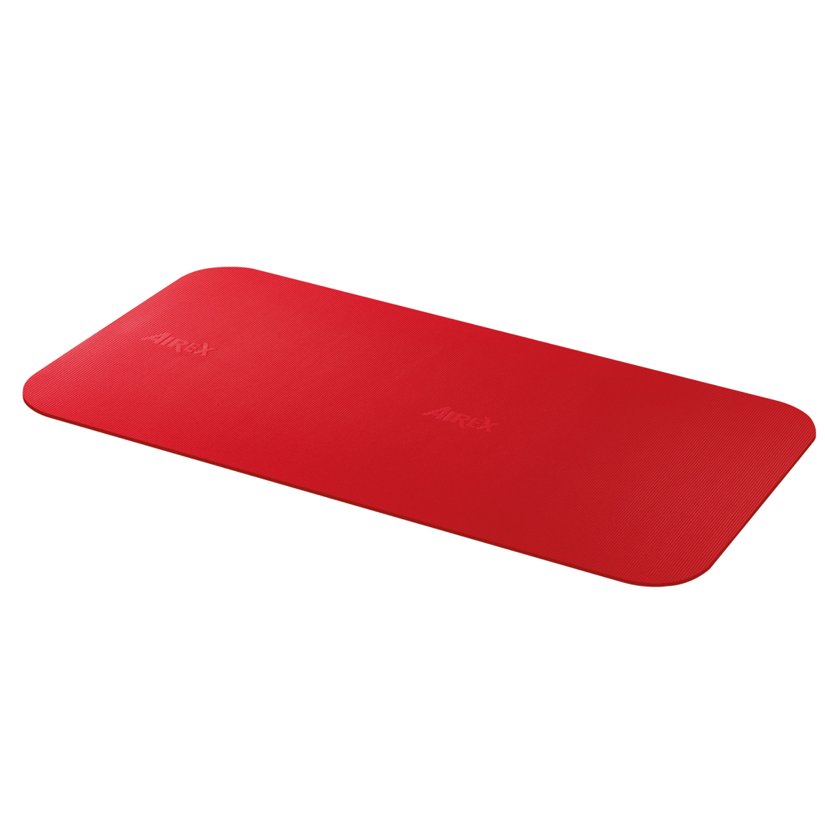 AIREX® Corona Gymnastikmatte in der Farbe rot, ausgerollt auf einem hellen Boden. - Therapiegold