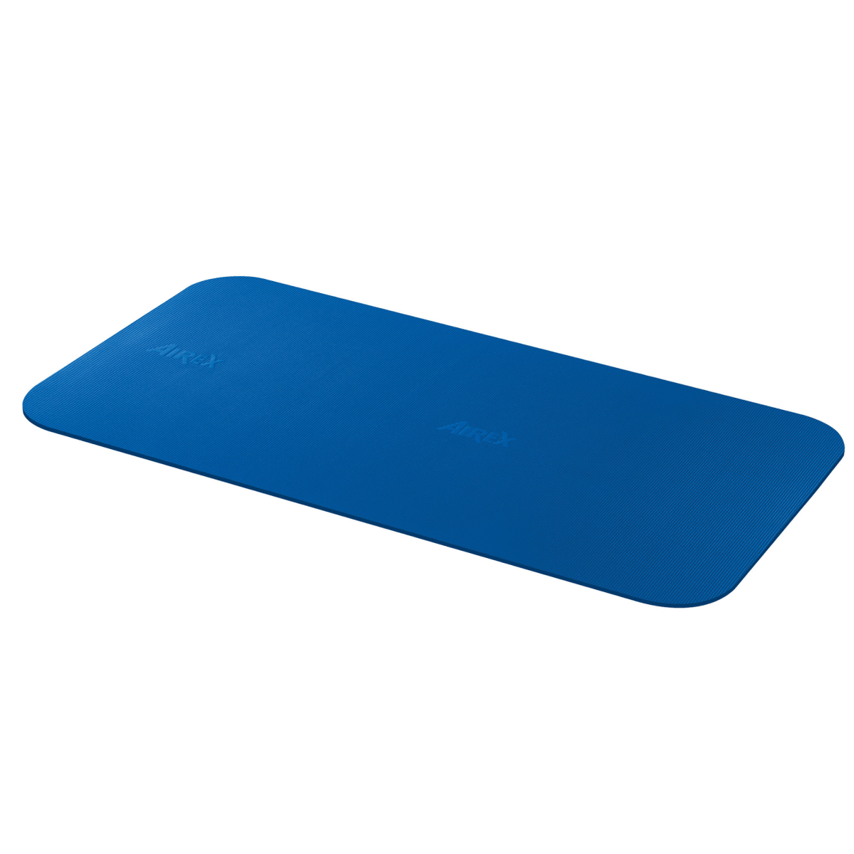 AIREX® Corona Gymnastikmatte in der Farbe blau, ausgerollt auf einem hellen Boden. - Therapiegold